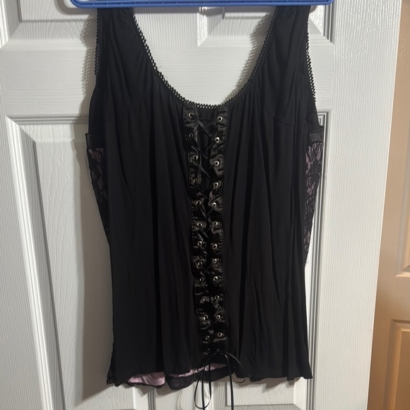 Elegant Black/Pink Lace Women's Top - Picture 4 of 4